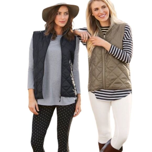 Mud Pie Black Quilted Lightweight Vest - Picture 2 of 8